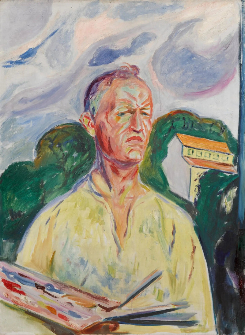 Selbstporträt mit Palette - Edvard Munch