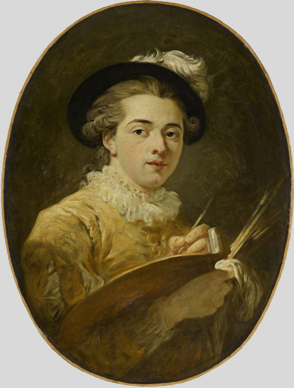 Autoportrait à la palette - François-André Vincent image 1 copie peinte à la main à l’huile