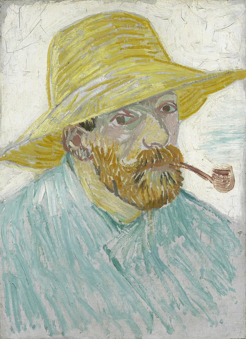Selbstporträt mit Pfeife und Strohhut - Vincent van Gogh