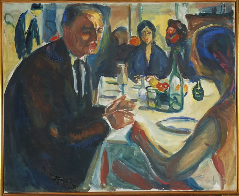 Selbstporträt am Hochzeitstisch - Edvard Munch