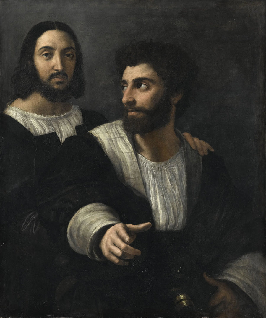 Portrait de l’artiste avec un ami de Raphaël – reproduction peinture à l’huile sur toile