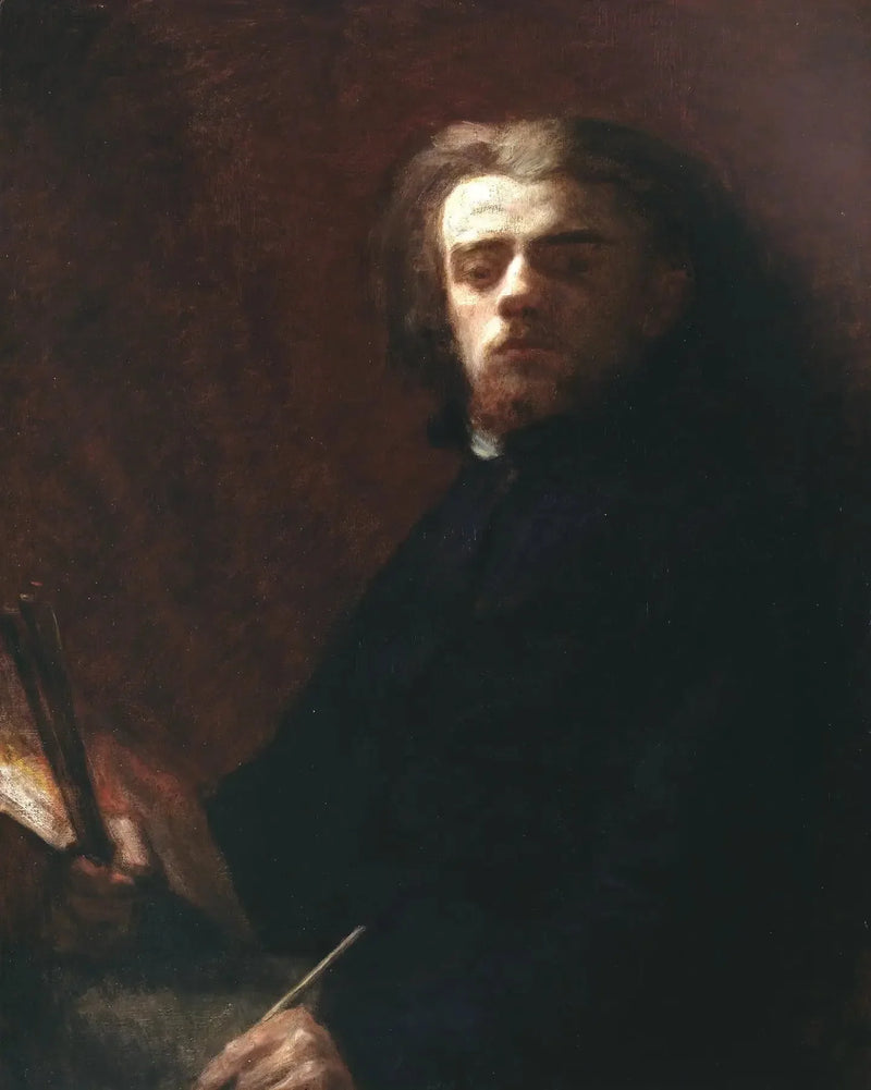 Selbstporträt sitzend, Palette in der Hand