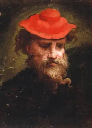 Selbstporträt mit rotem Hut - Parmigianino
