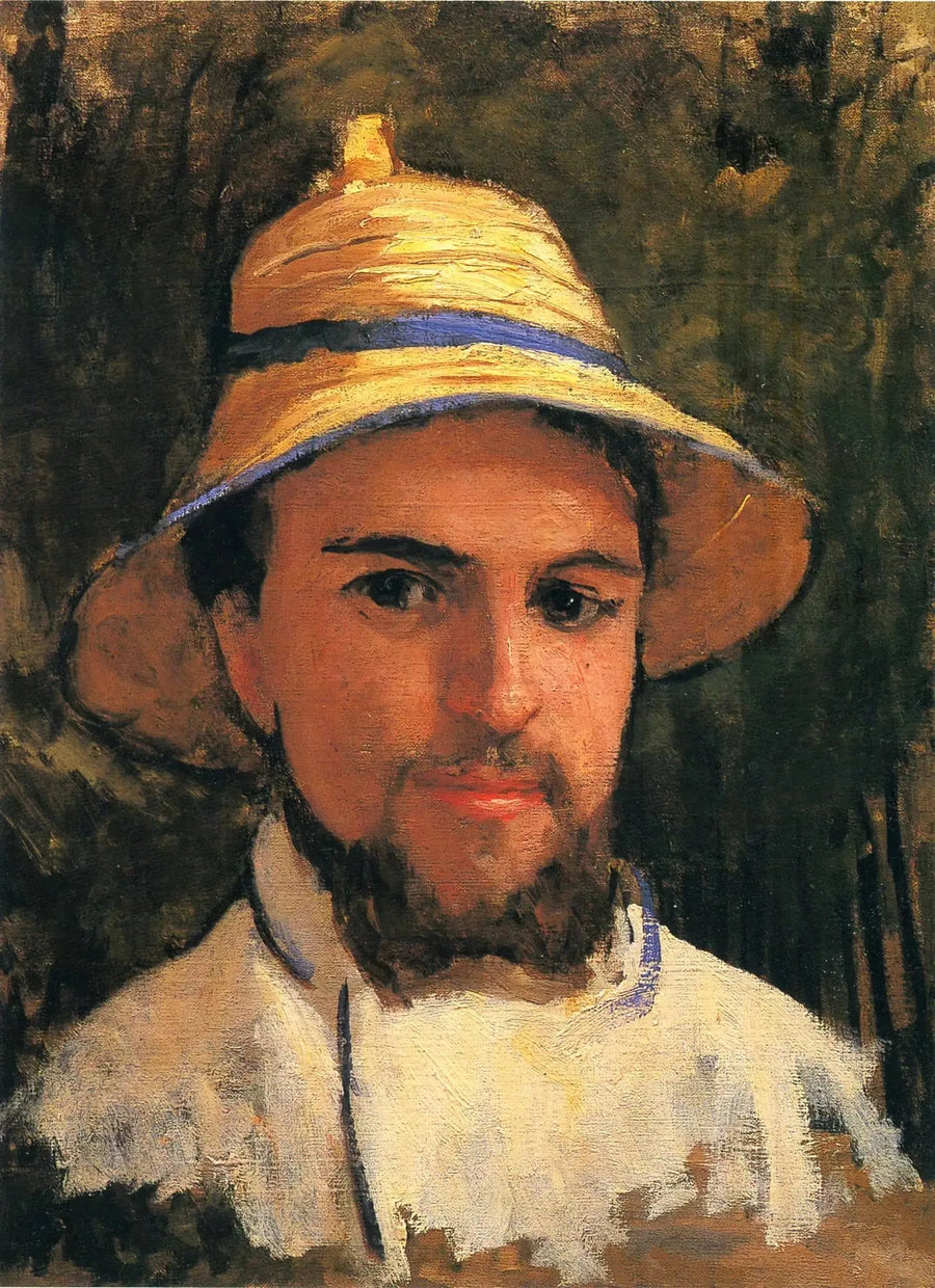 Selbstporträt mit Strohhut - Gustave Caillebotte