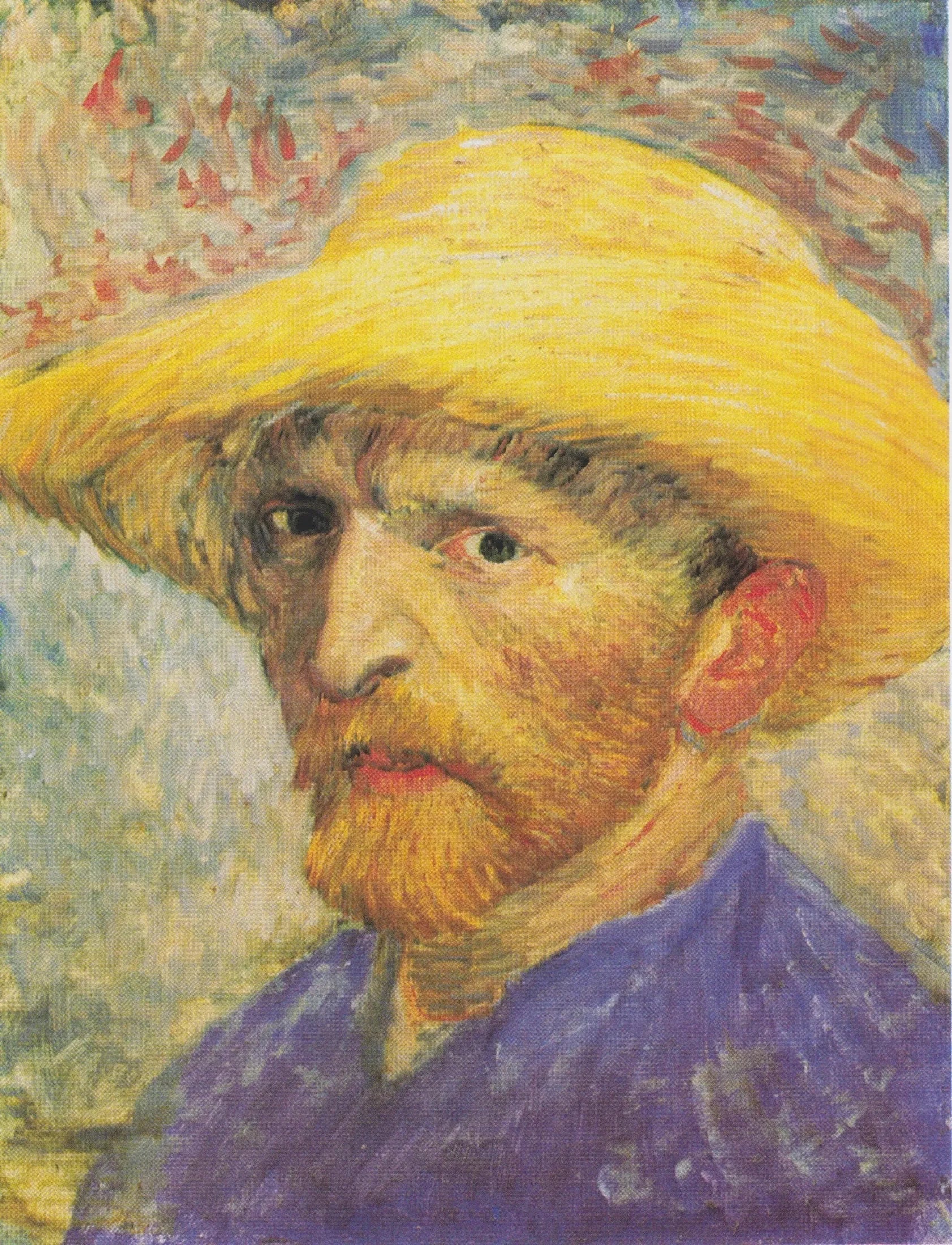 Autoportrait au chapeau de paille - Vincent van Gogh image 1 reproduction de peinture à l’huile