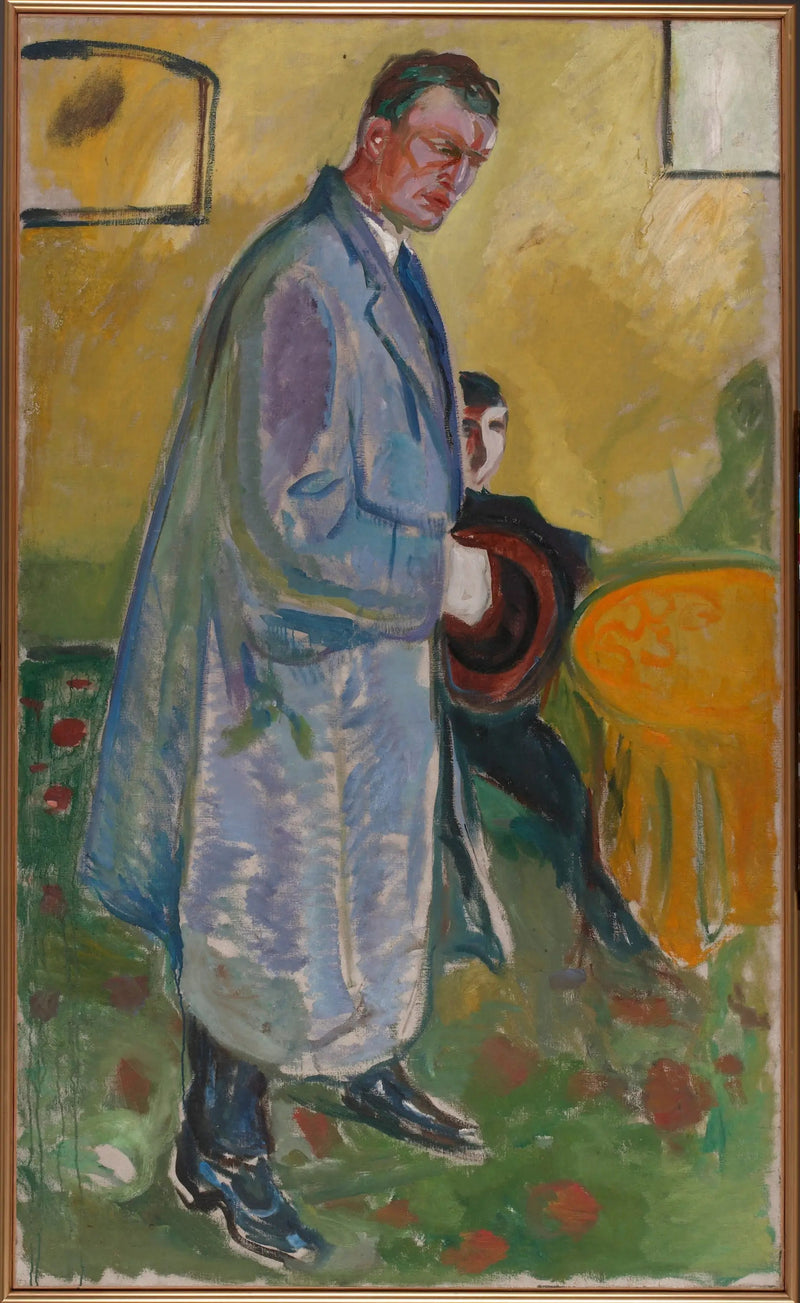 Selbstporträt mit Hut und Überrock - Edvard Munch
