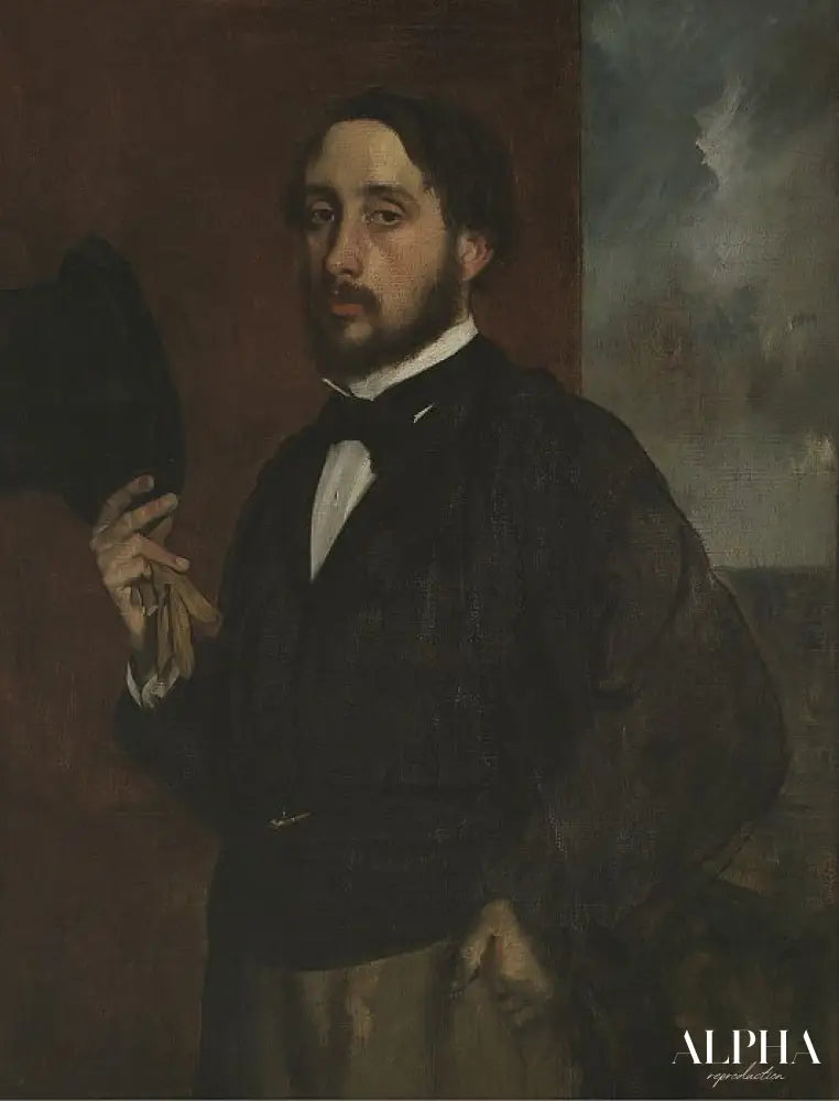 Autoportrait au chapeau relevé - Edgar Degas - Reproductions de tableaux et peintures haut de gamme