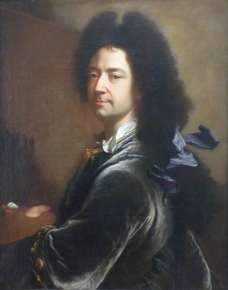 Selbstporträt mit schwarzem Band - Hyacinthe Rigaud