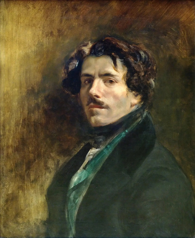 Selbstporträt mit grünem Weste - Eugène Delacroix