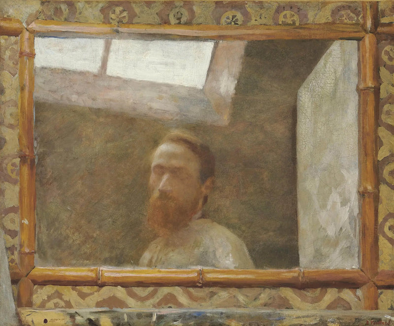 Selbstporträt mit Bambusspiegel - Édouard Vuillard