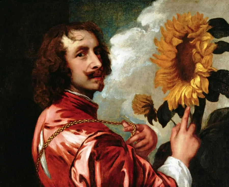 Selbstporträt mit Sonnenblume - Antoine van Dyck