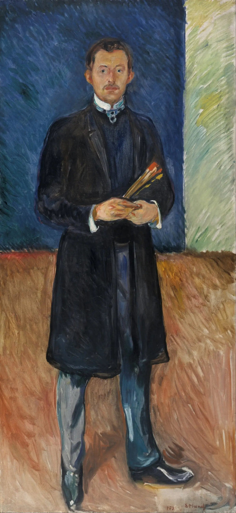 Selbstporträt mit Pinseln - Edvard Munch