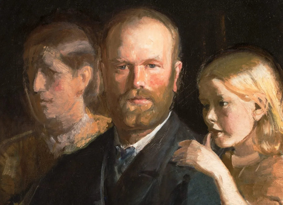 Selbstporträt mit Anna und Helga Ancher - Michael Peter Ancher
