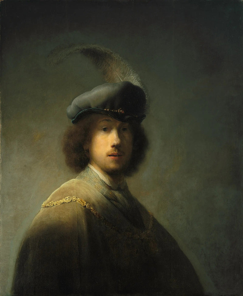 Selbstporträt mit Federbarett - Rembrandt