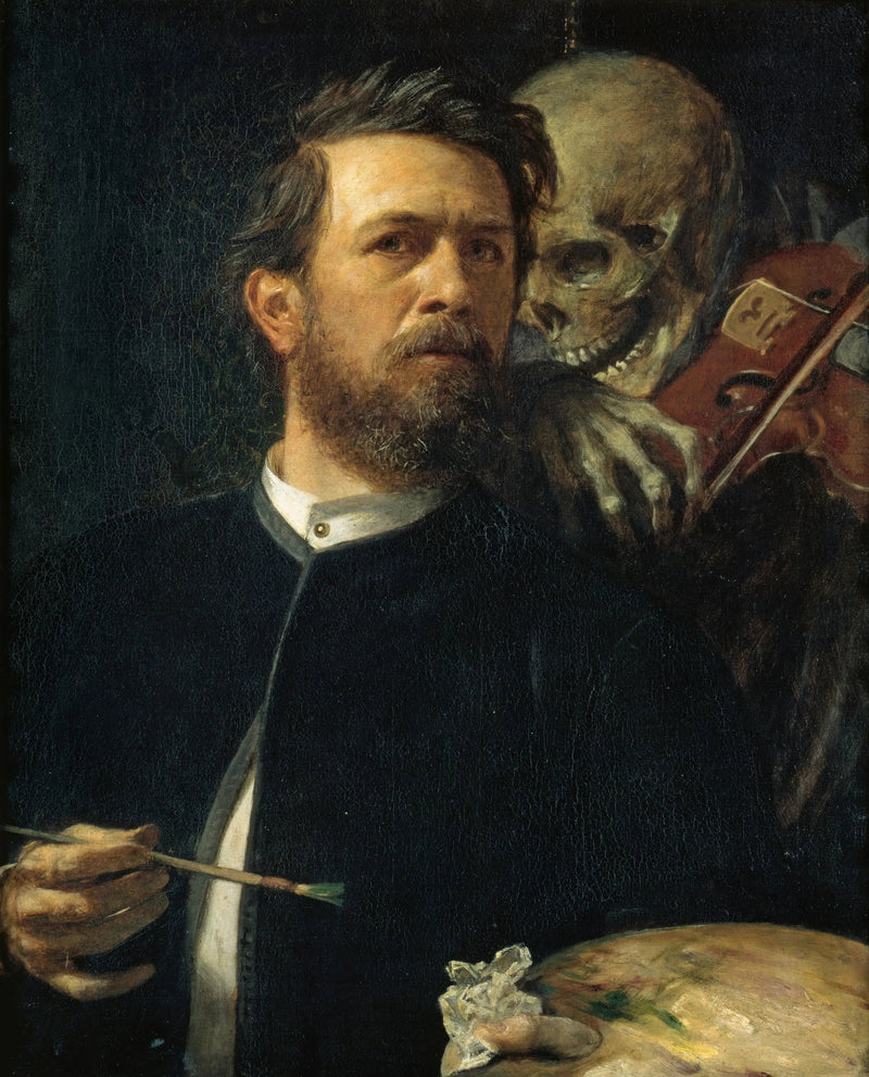Selbstporträt mit dem Tod, der Geige spielt - Arnold Böcklin
