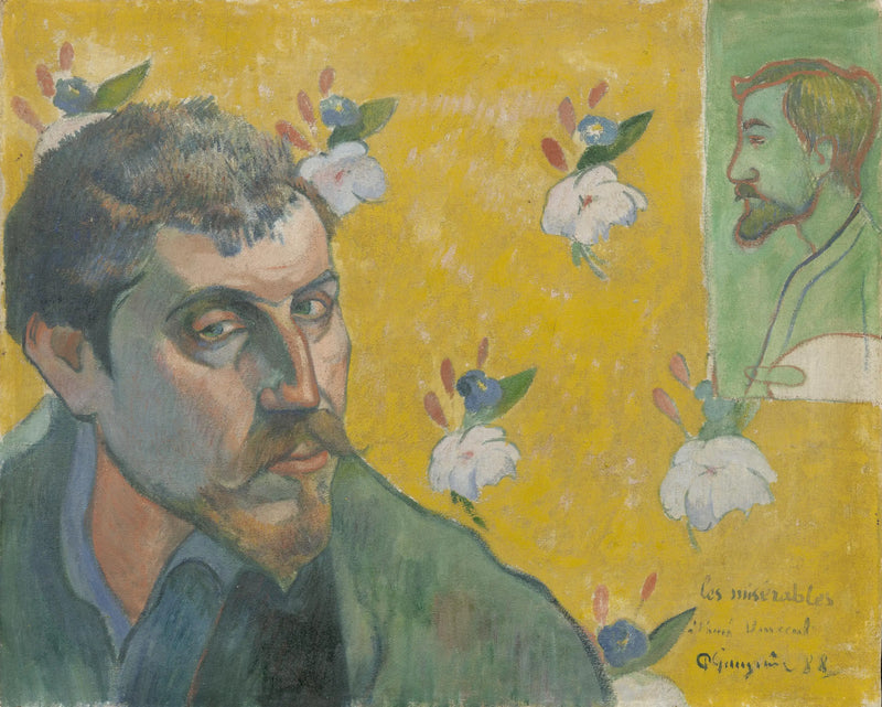 Selbstporträt mit dem Porträt von Bernard - Paul Gauguin
