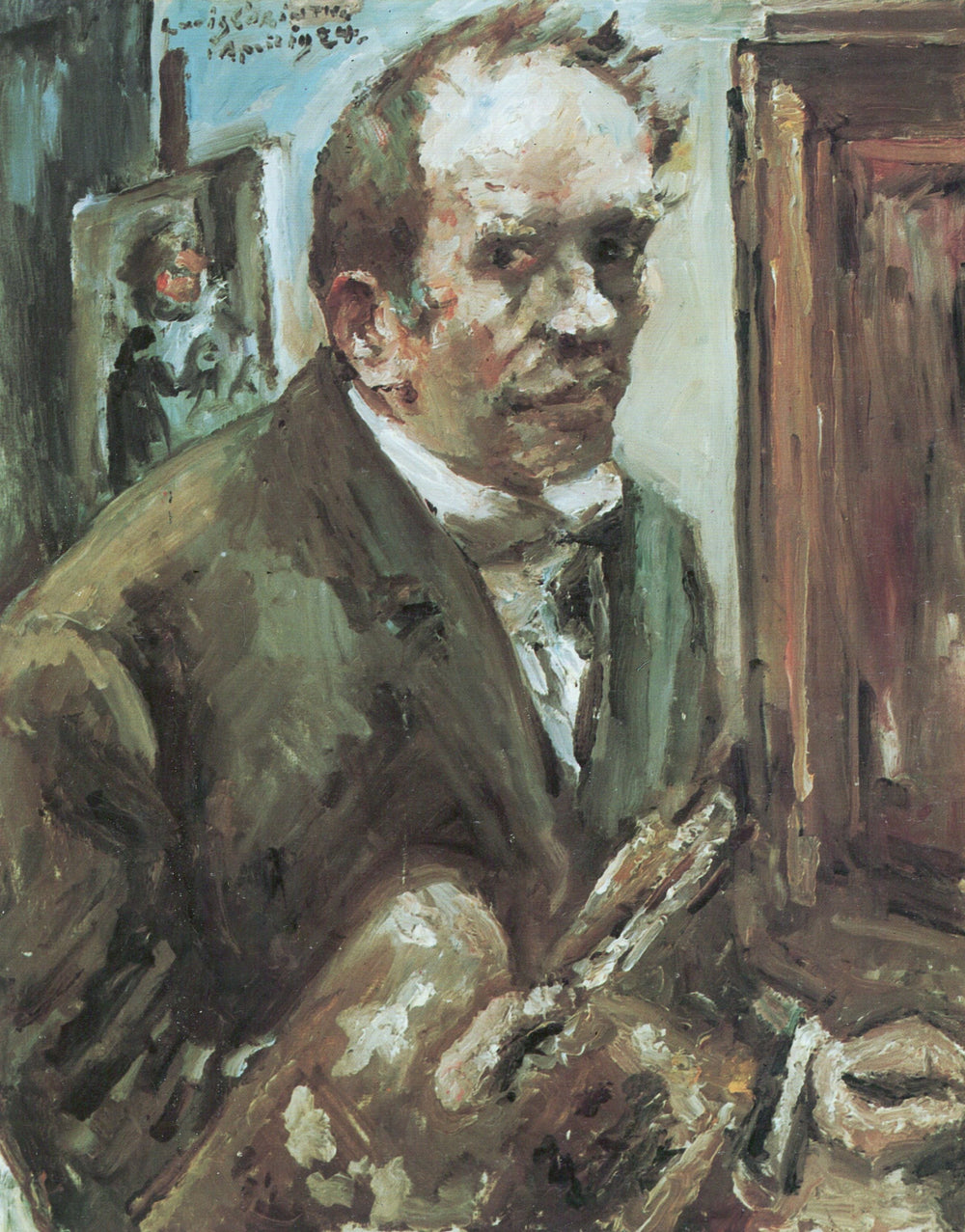 Autoportrait avec palette - Lovis Corinth image 1 copie de tableau peinte à la main