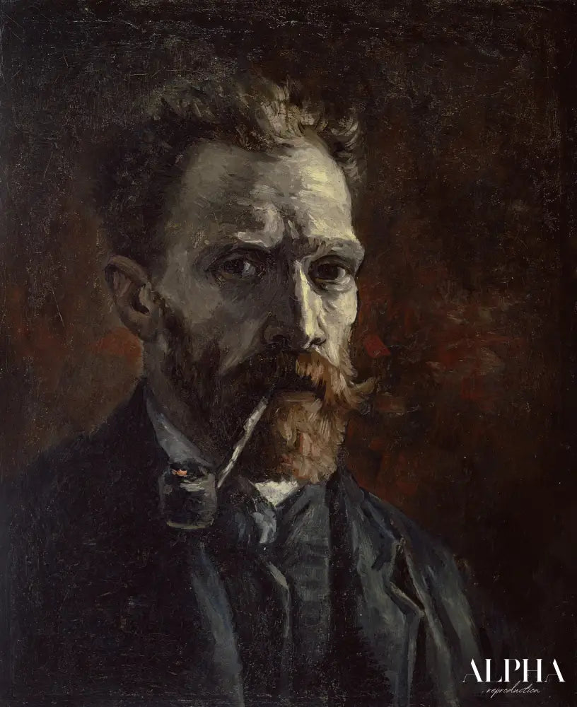 Autoportrait avec tuyau - Van Gogh - Reproductions de tableaux et peintures haut de gamme