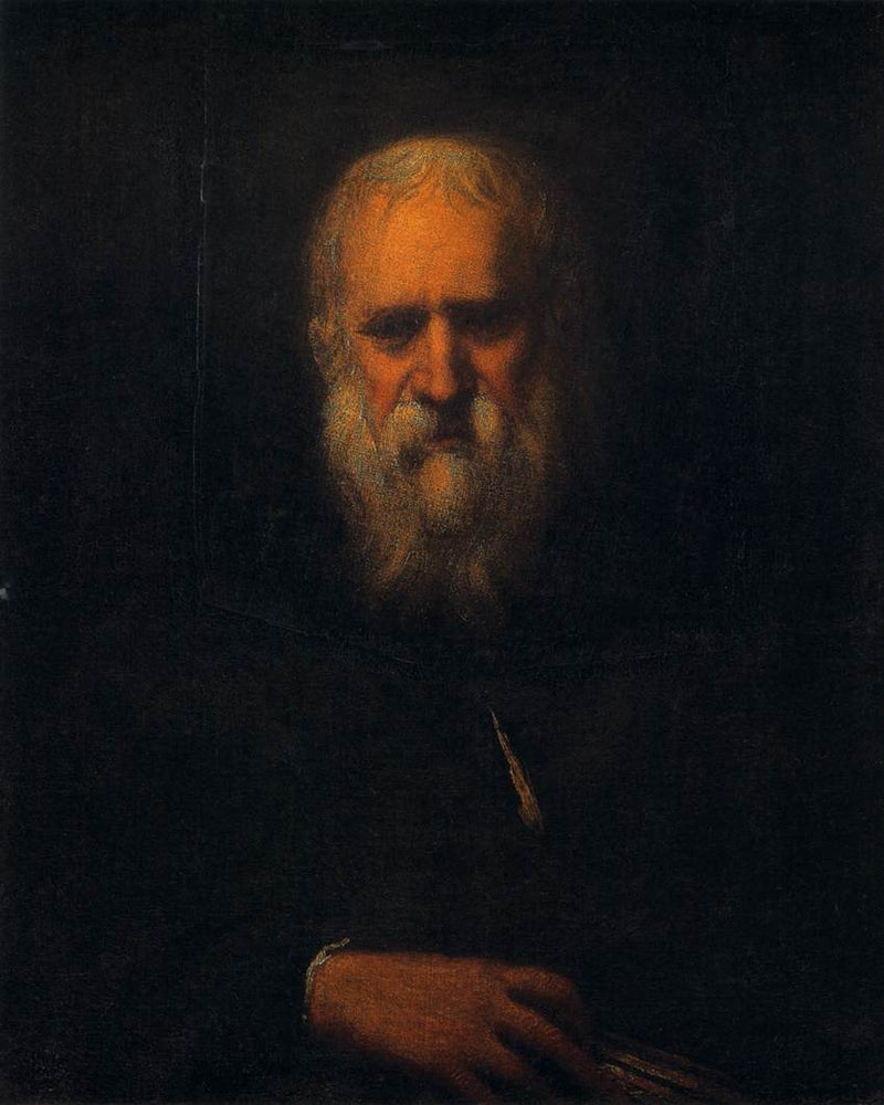 Selbstporträt mit einem Buch - Jacopo Tintoretto