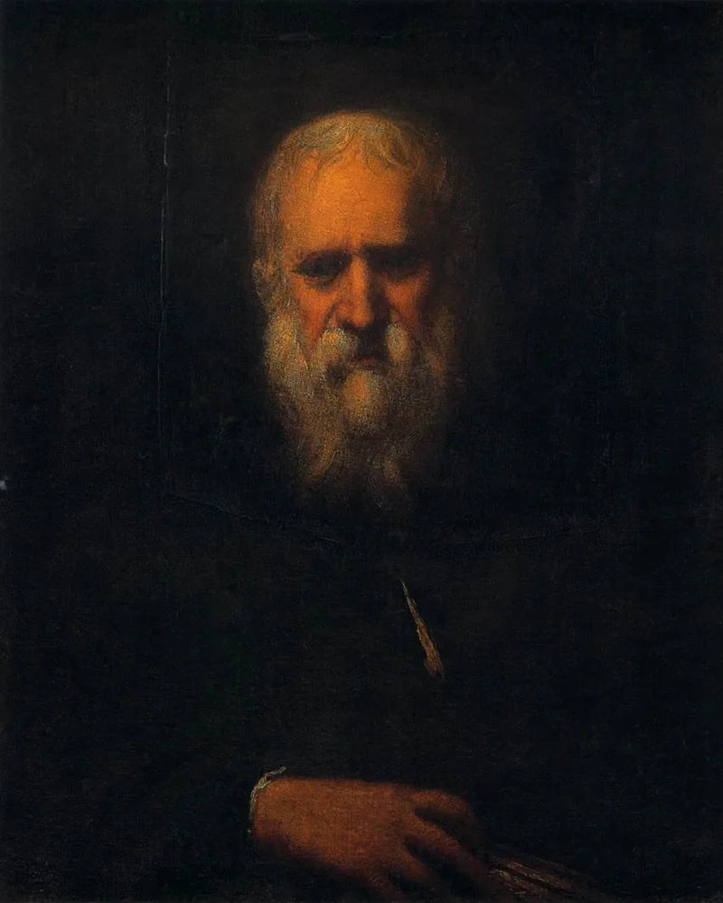 Selbstporträt mit einem Buch - Jacopo Tintoretto