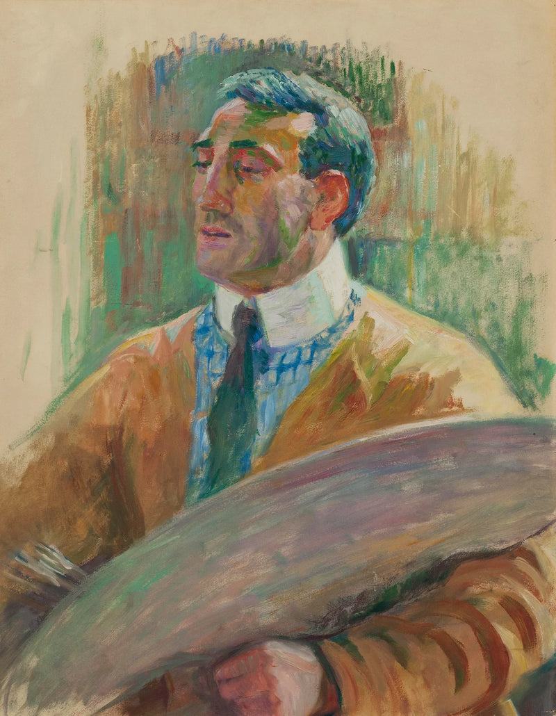 Selbstporträt mit einer Palette - Théodore van Rysselberghe