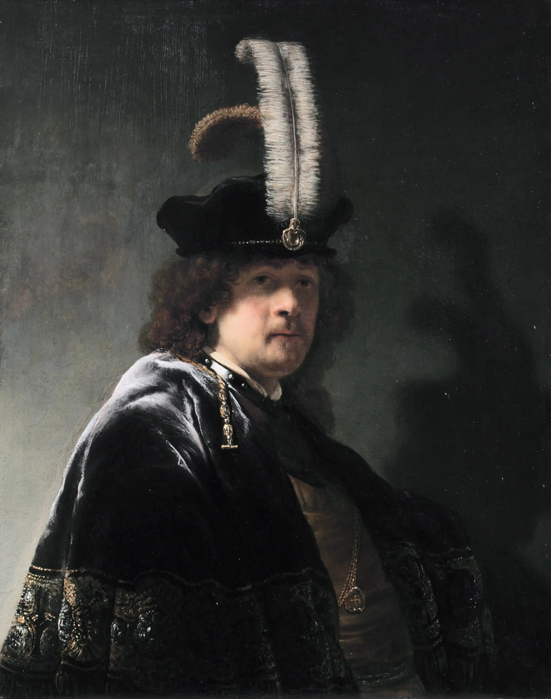 Selbstporträt mit Federhut - Rembrandt