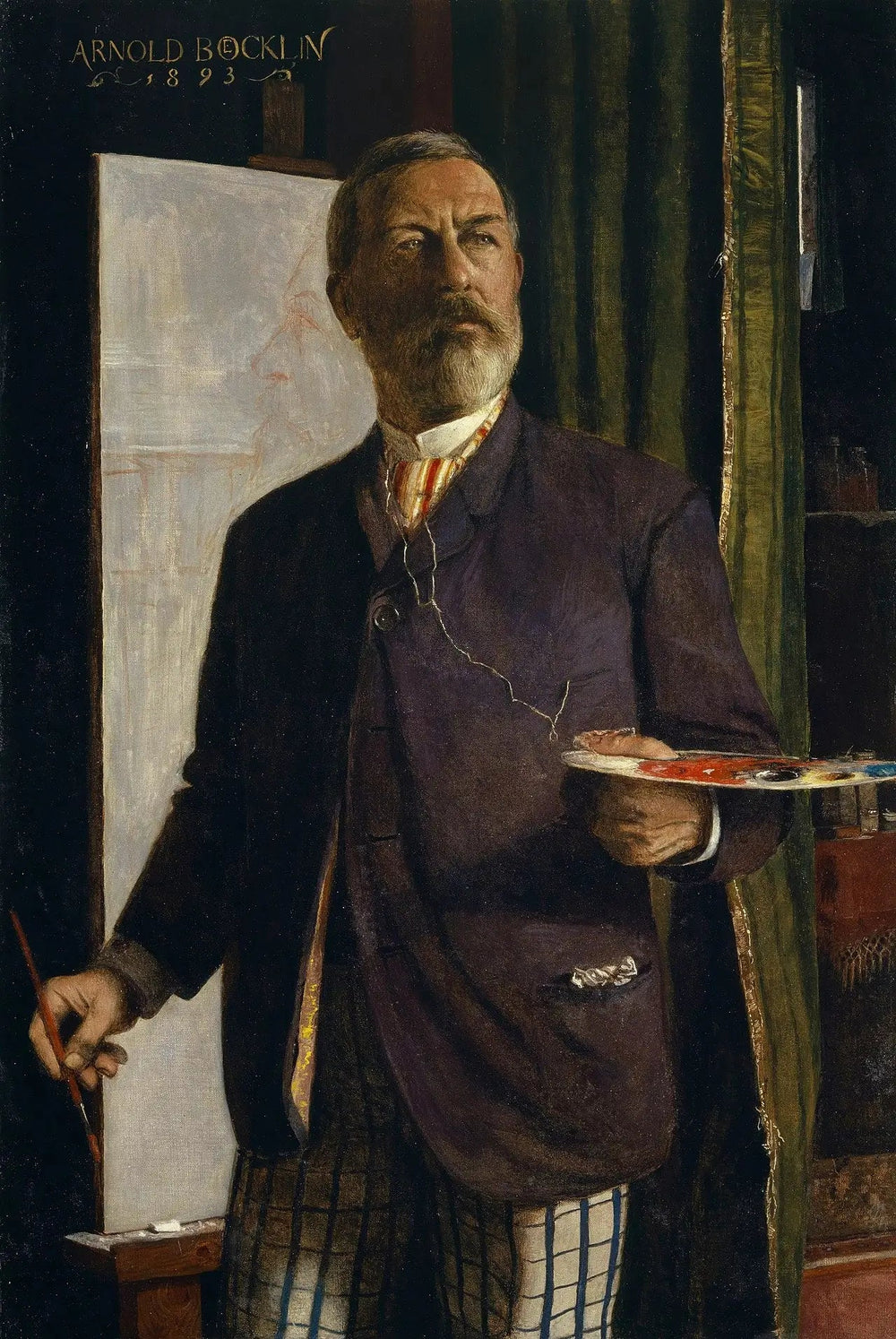 Autoportrait dans l’atelier - Arnold Böcklin image 1 reproduction artisanale de tableau