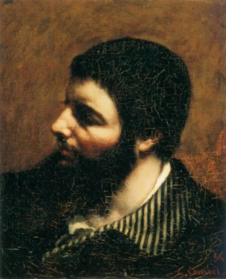 Selbstporträt mit gestreiftem Kragen - Gustave Courbet