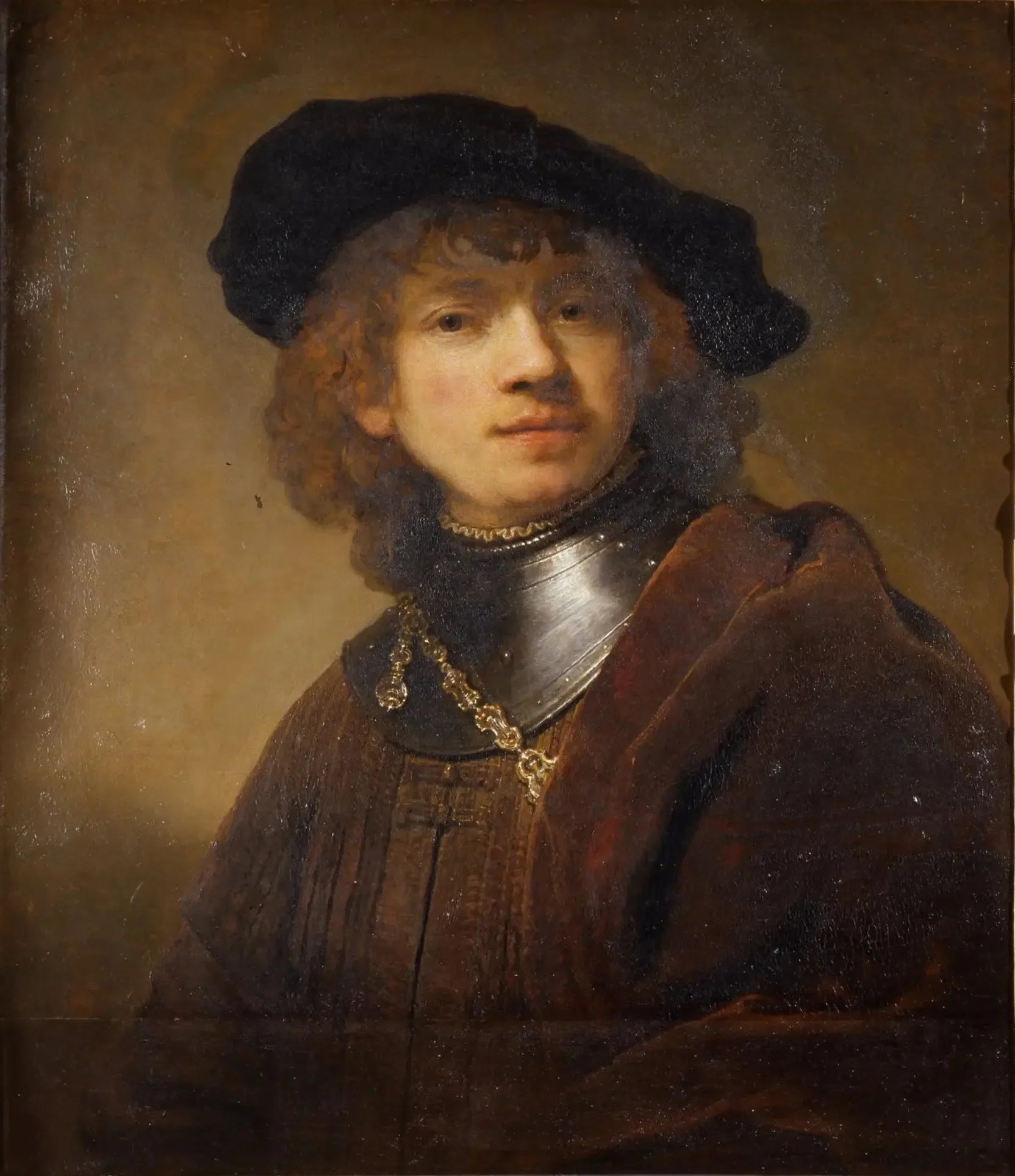 Autoportrait en jeune homme - Rembrandt image 1 reproduction de peinture à l’huile