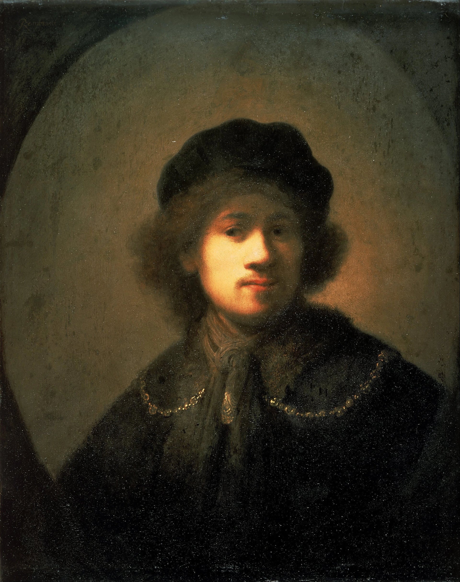 Autoportrait en jeune homme — Rembrandt, vers 1630, Walker Art Gallery