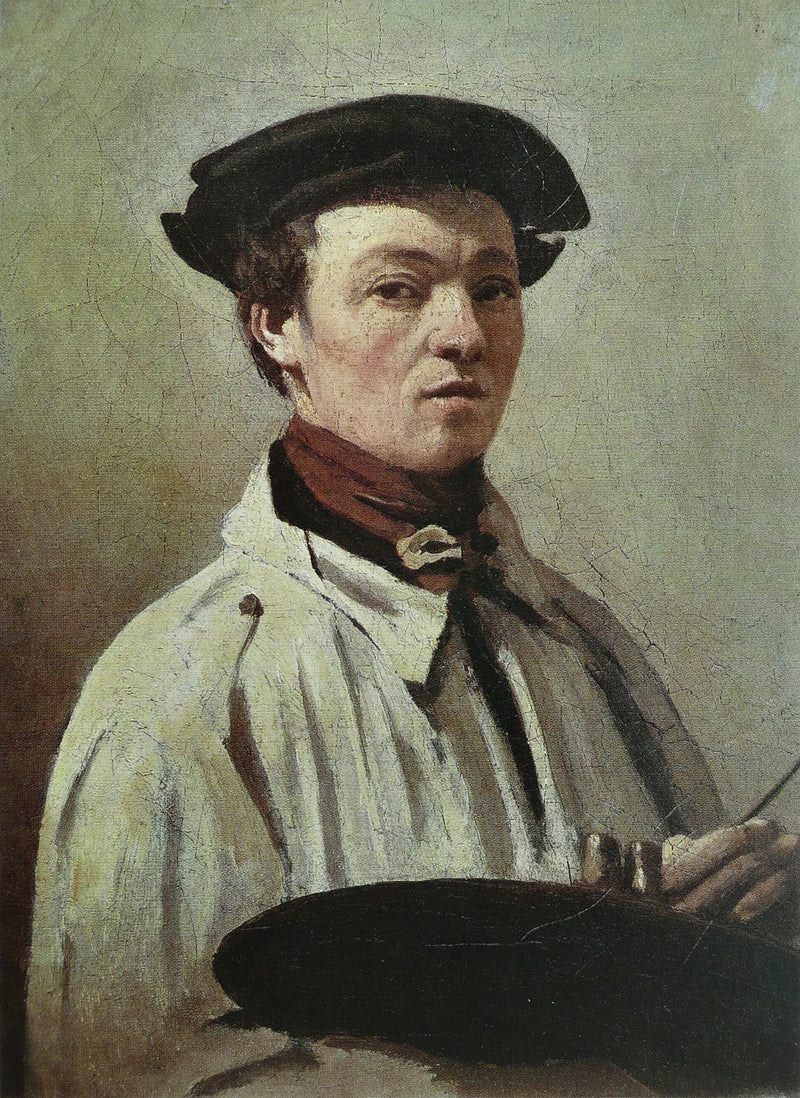 Selbstporträt, die Palette in der Hand - Jean-Baptiste Camille Corot