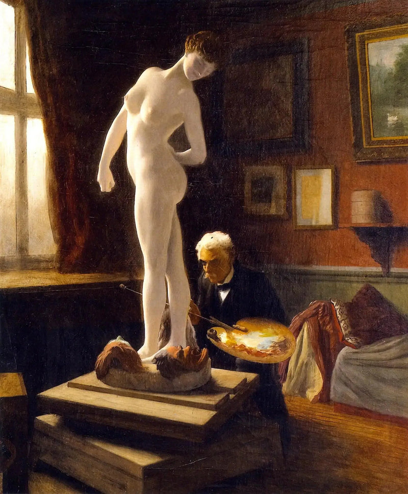 Selbstporträt beim Malen der Boules-Spielerin - Jean-Léon Gérôme