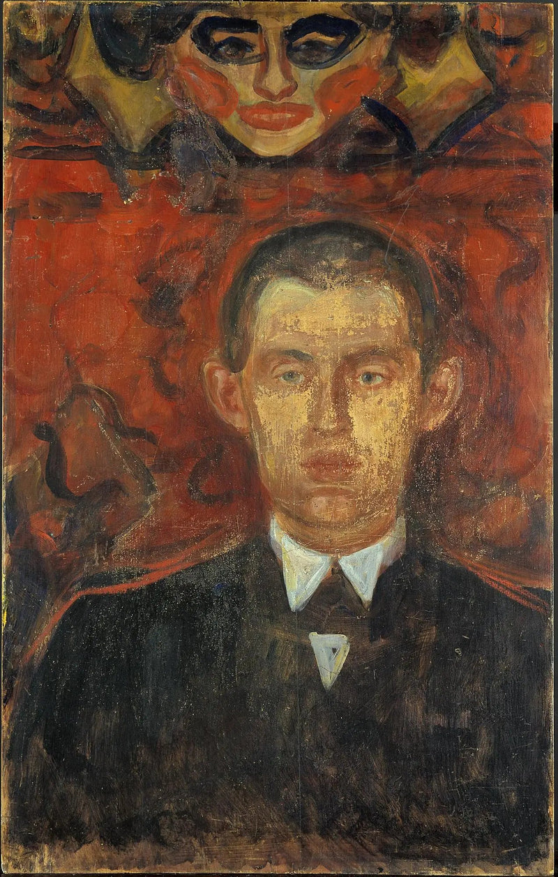 Selbstporträt mit Frauenmaske - Edvard Munch