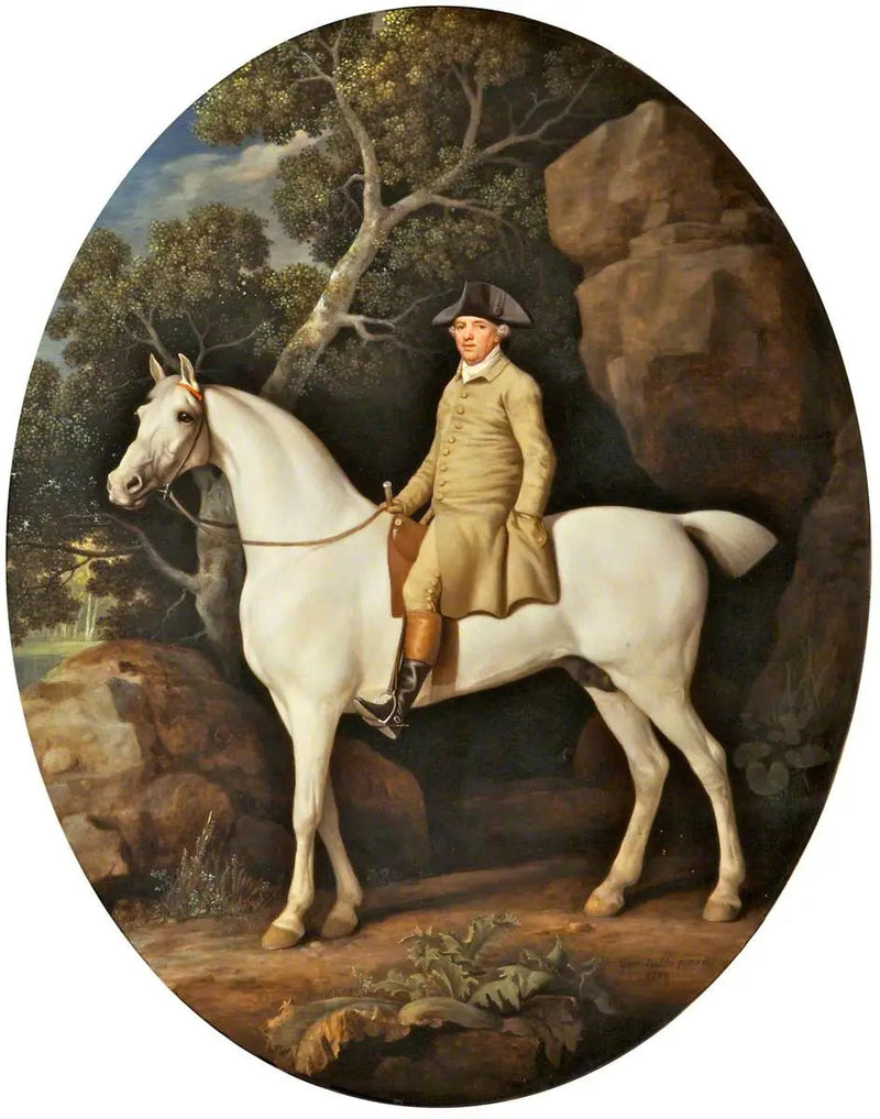 Selbstporträt auf einem weißen Jäger - George Stubbs