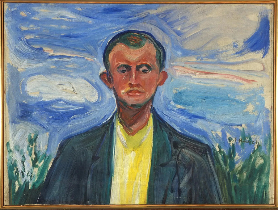 Selbstporträt vor blauem Himmel - Edvard Munch