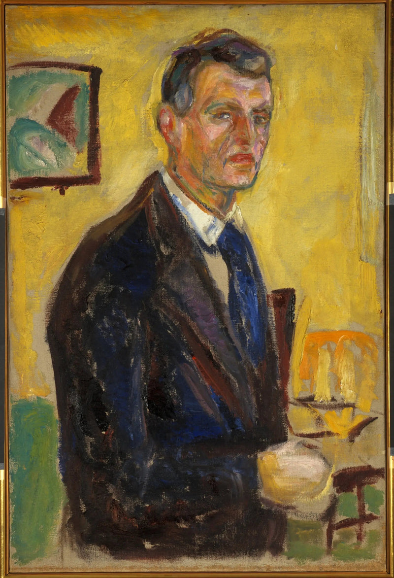 Selbstporträt auf gelbem Hintergrund - Edvard Munch