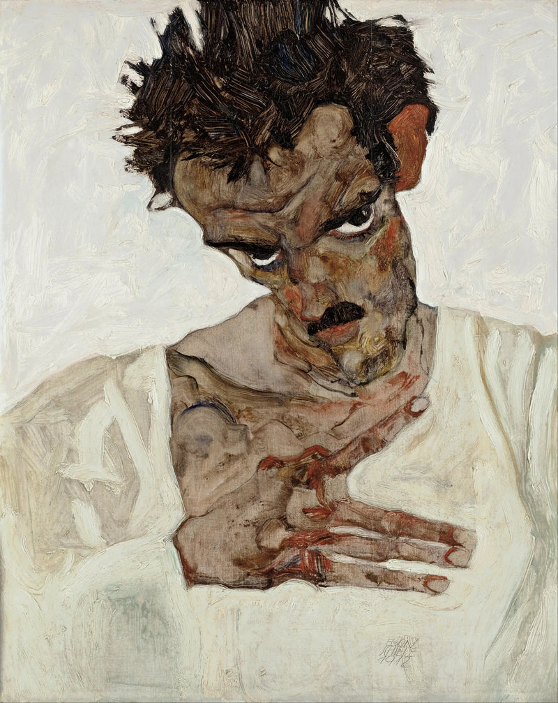 Selbstporträt mit gesenktem Kopf - Egon Schiele