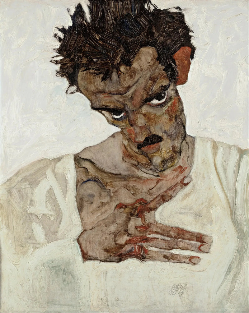 Selbstporträt mit gesenktem Kopf - Egon Schiele