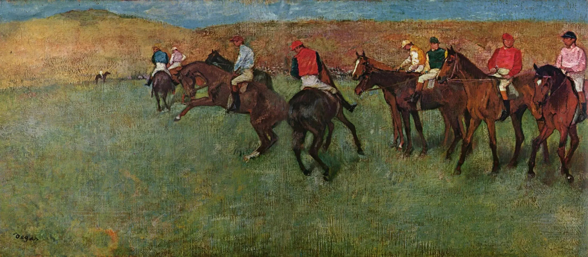 Aux courses : avant le départ - Edgar Degas image 1 reproduction de peinture à l’huile
