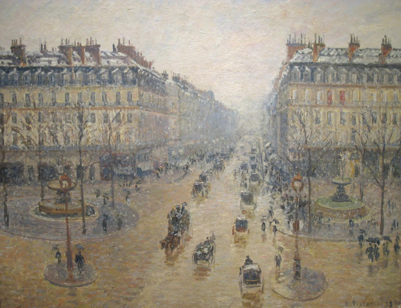 Avenue de l'Opéra, Schneeeffekt, am Morgen - Camille Pissarro