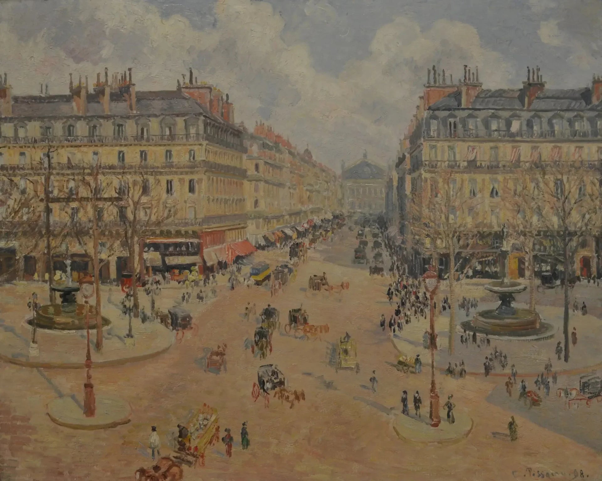 Avenue de l'Opéra, le soleil du matin - Camille Pissarro image 1 reproduction artisanale de tableau