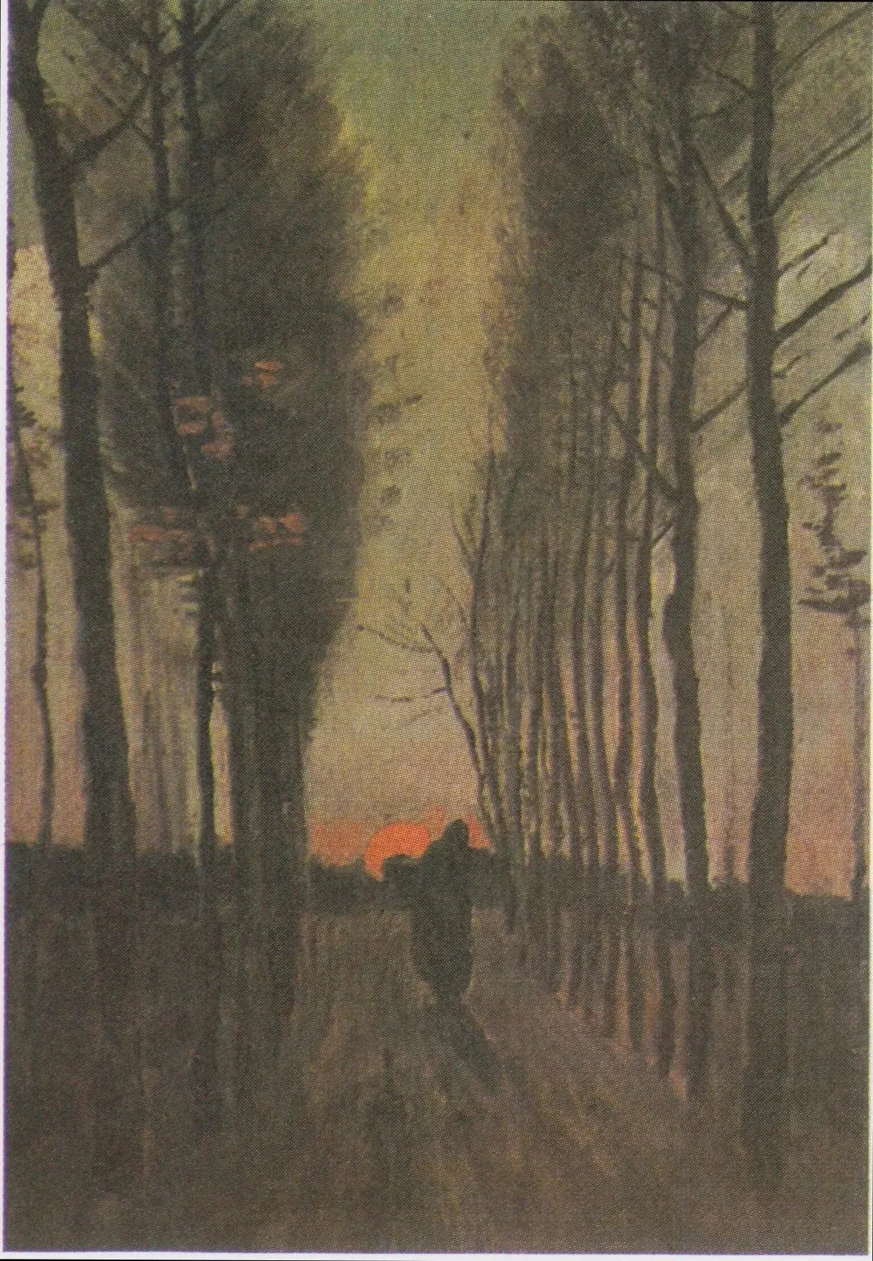 Avenue des peupliers au coucher du soleil - Vincent van Gogh image 1 reproduction réalisée par Alpha Reproduction