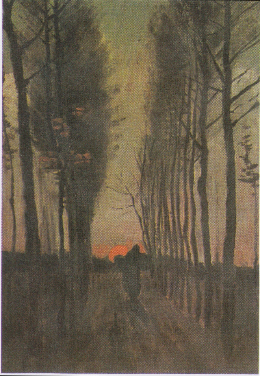 Pappelallee bei Sonnenuntergang - Vincent van Gogh
