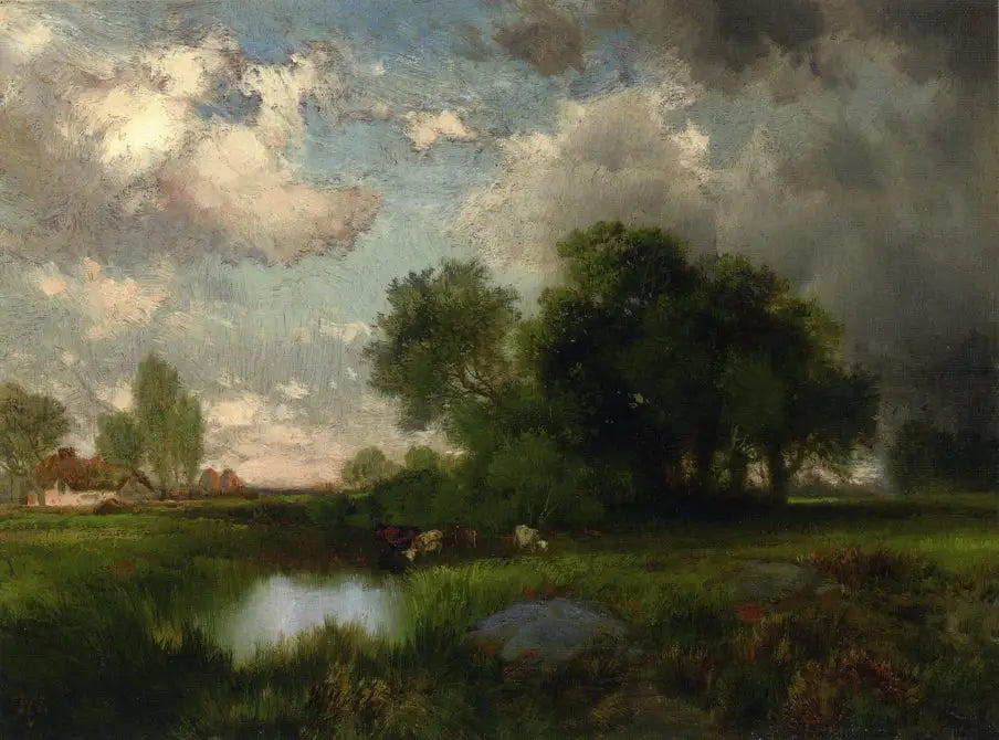 Averse passagère - Thomas Moran image 1 copie peinte à la main à l’huile