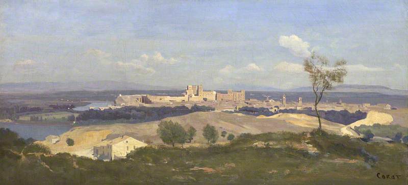 Avignon vue de Viileneuve-lès-Avignon - Jean-Baptiste Camille Corot - Alpha Reproduction