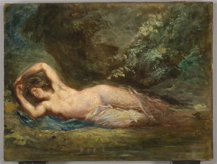 Schlafende Bacchante in einer Landschaft - Eugène Delacroix