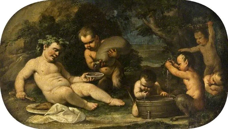 Bacchus und die Säuglinge der Faune - Luca Giordano