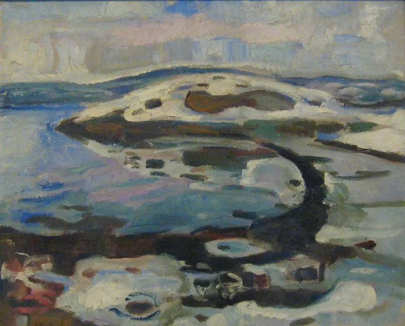 Bucht nahe dem Fjord im Winter - Edvard Munch