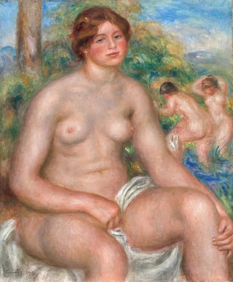 Sitzender Badender - Pierre-Auguste Renoir