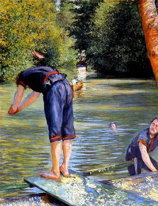 Badender, der sich zum Sprung bereitmacht - Gustave Caillebotte